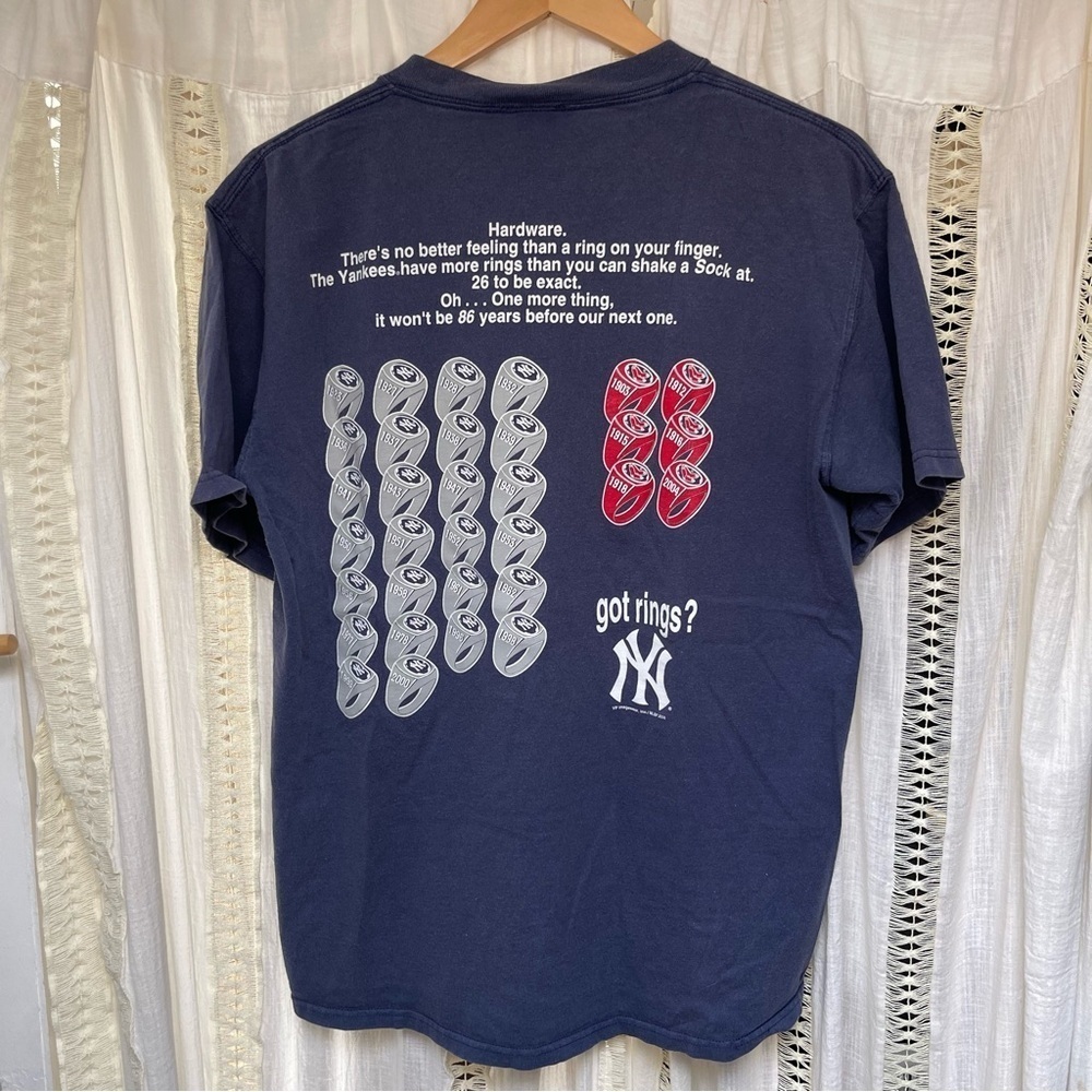 Vintage Lee New York Yankees MLB Baseball Got Rings World Series Tee M - Picture 3 of 8